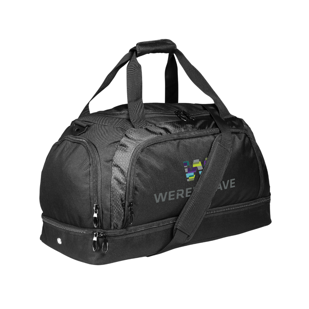 Black double decker sports bag